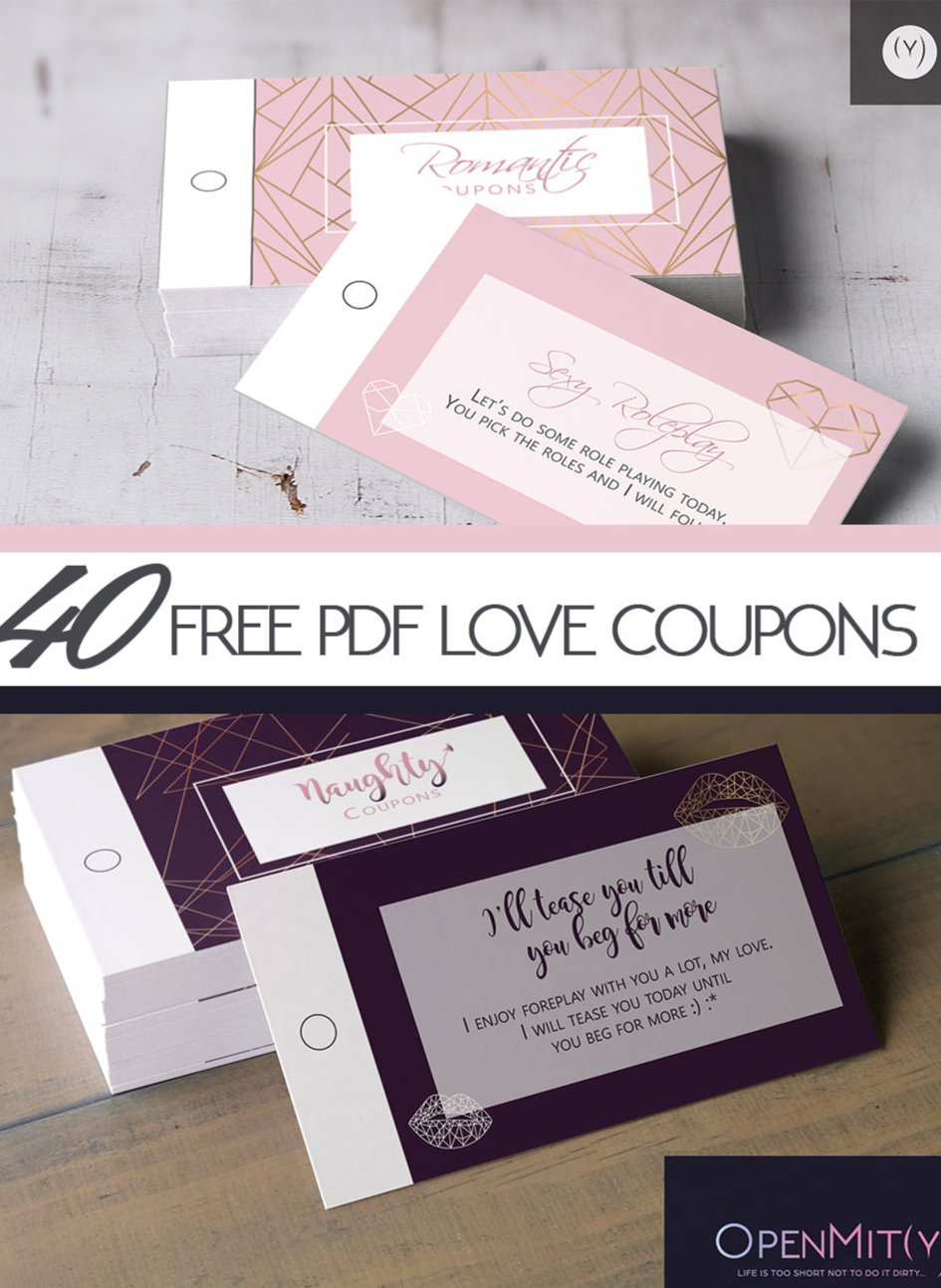 40 romantic and naughty sex coupons for him