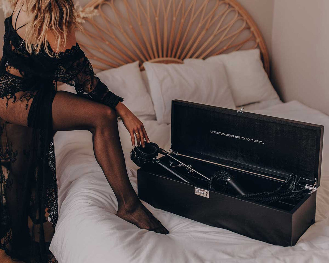 black box with the code lock for adults