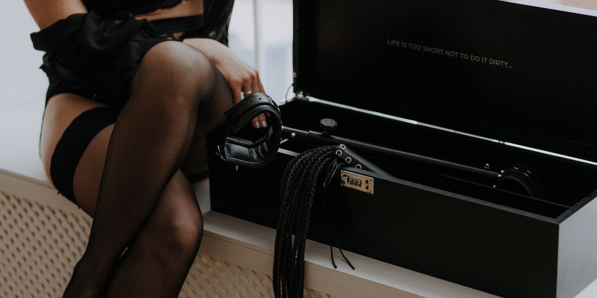 Black lockable box for sex toys