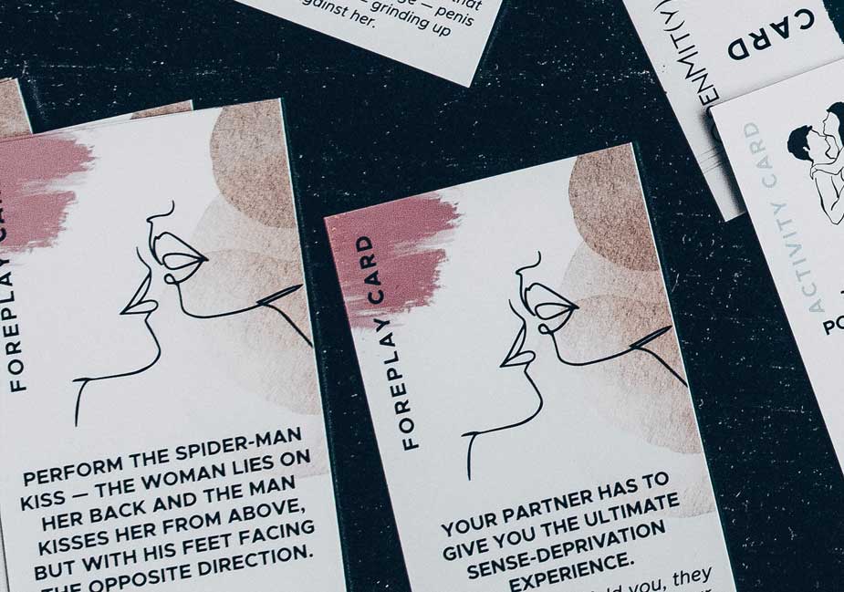 Foreplay cards in Love Battleship game