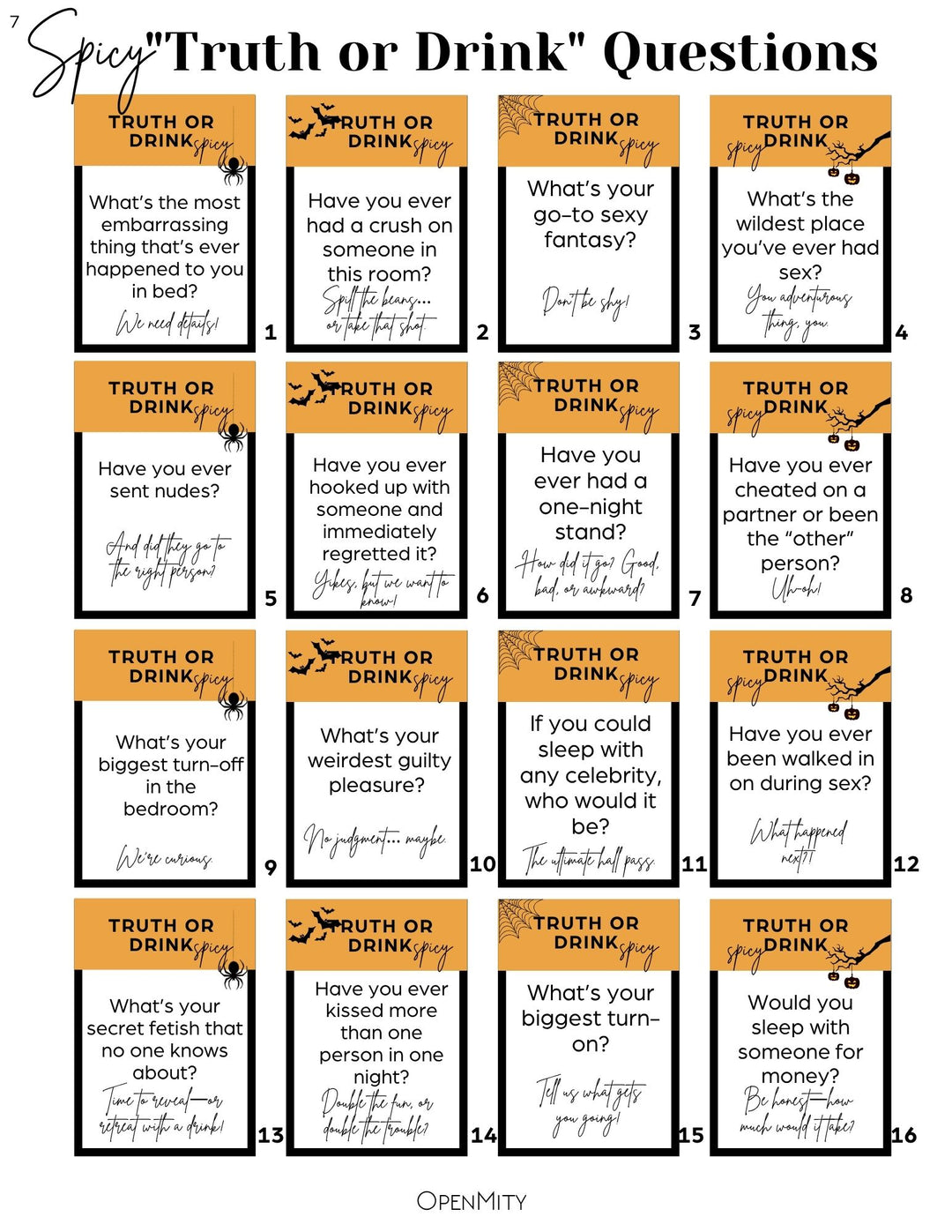 Halloween drinking game printable