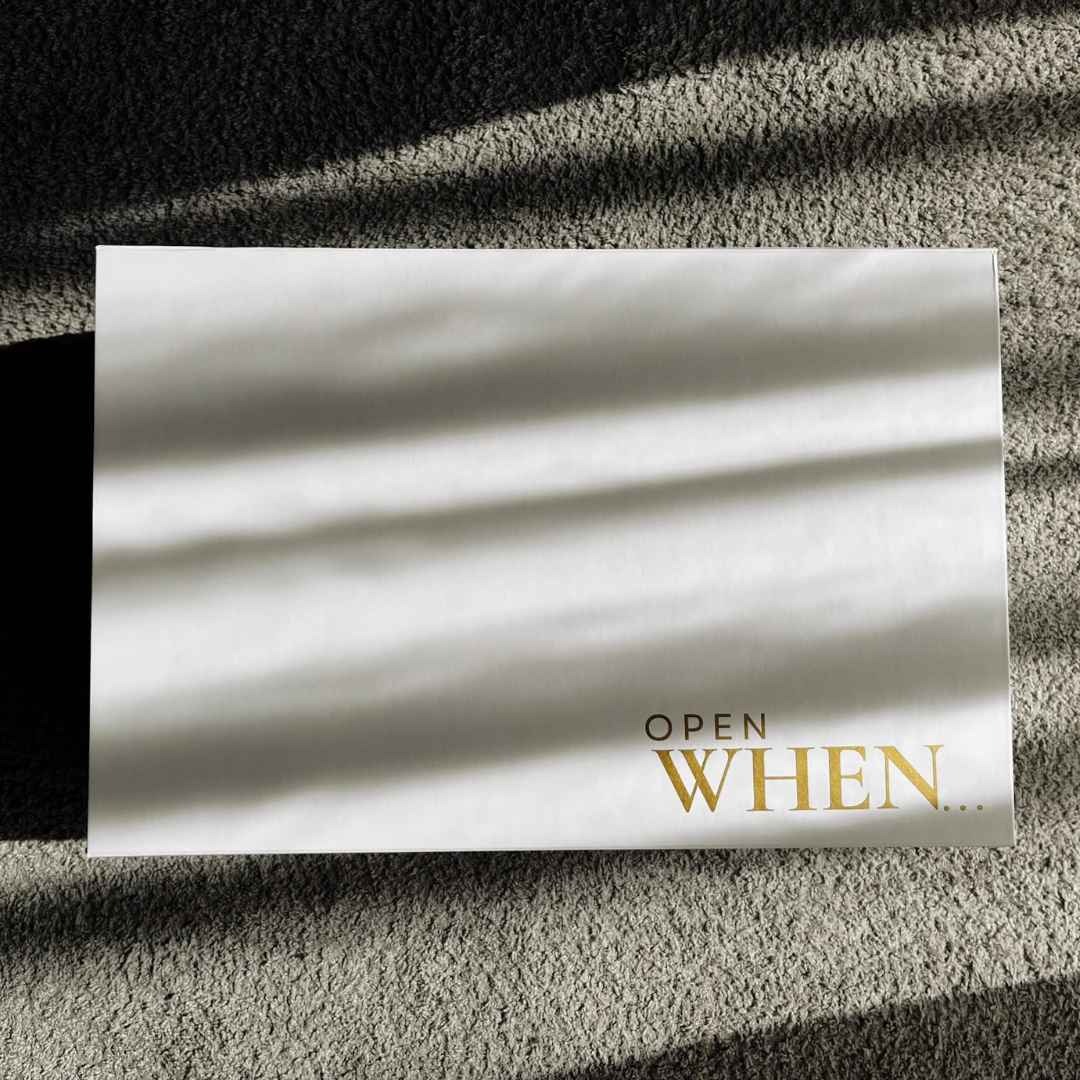 Open When gift box white large with magnet
