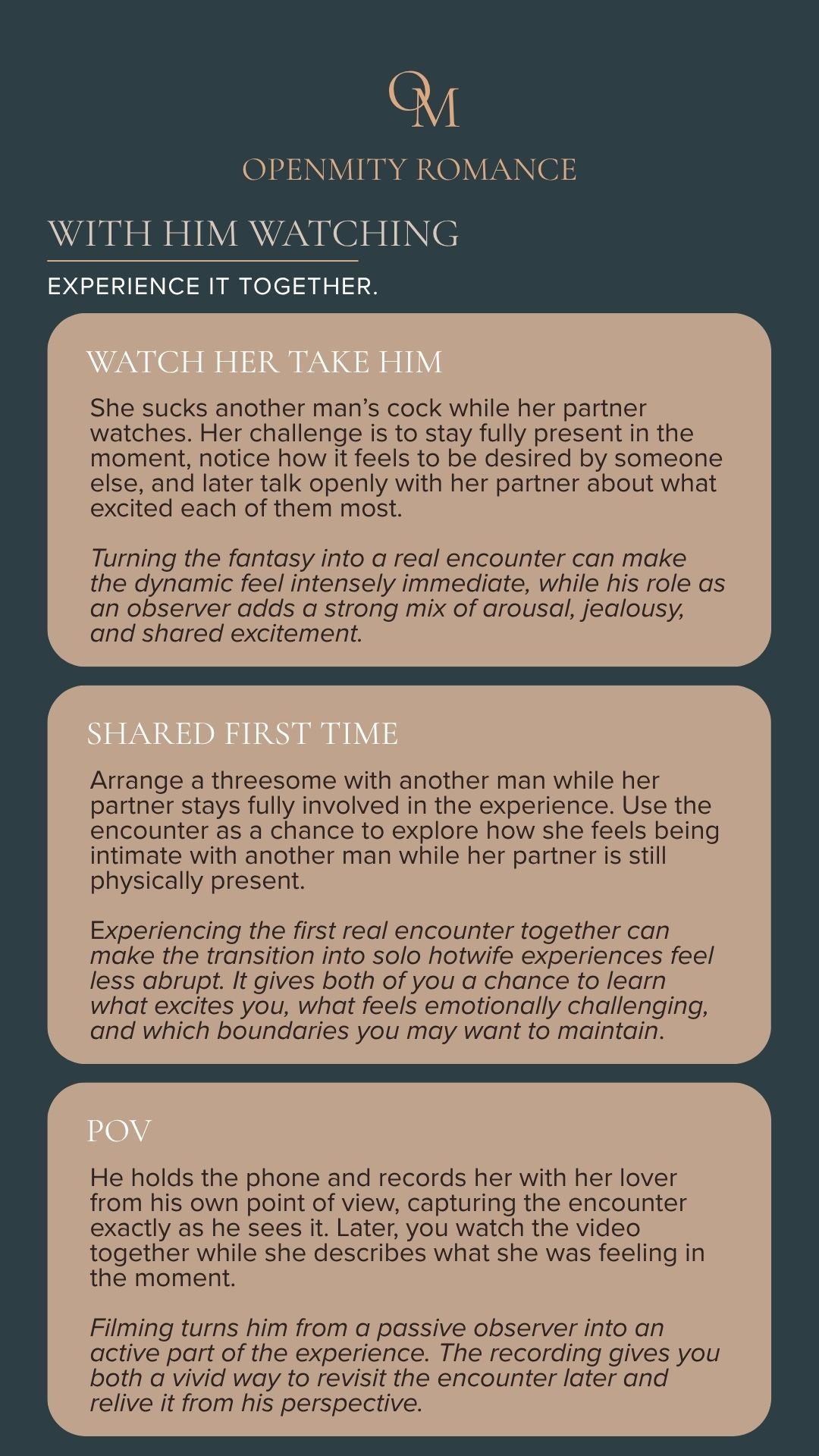 hotwife dares and challenges experience
