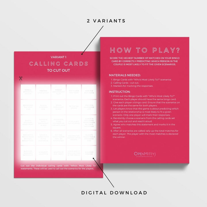 Valentines Day Bingo Couples Edition