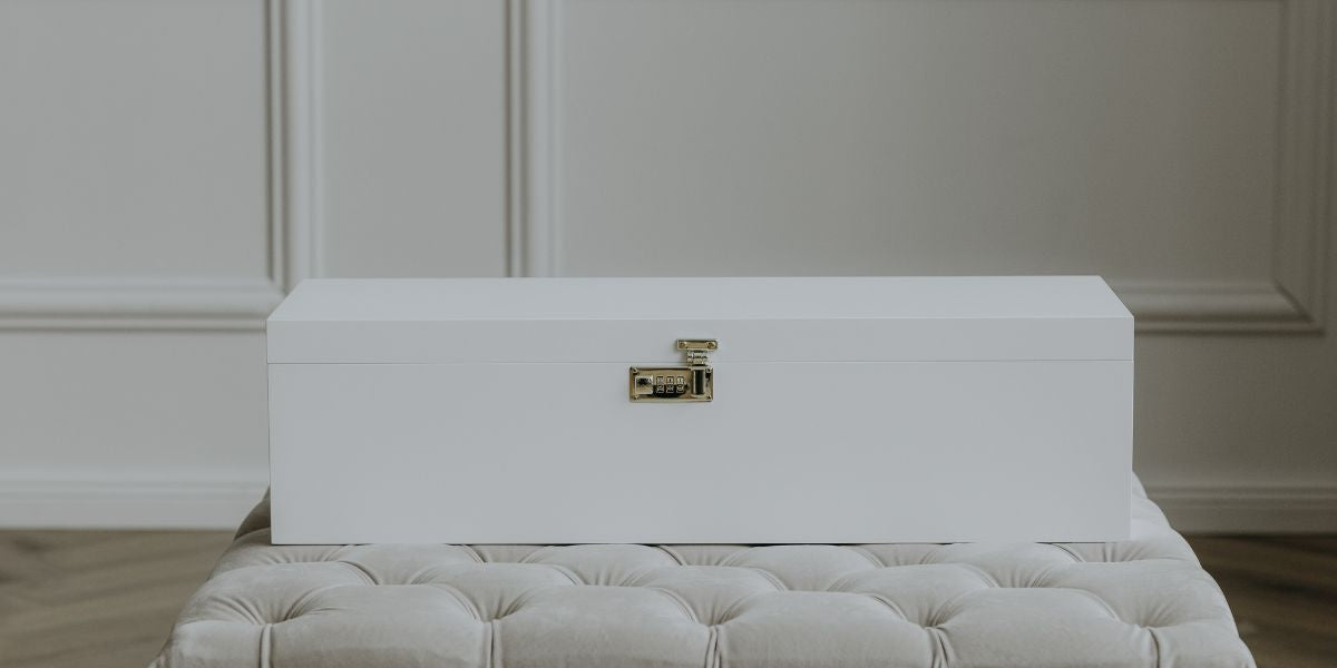 White lock box for adult toys