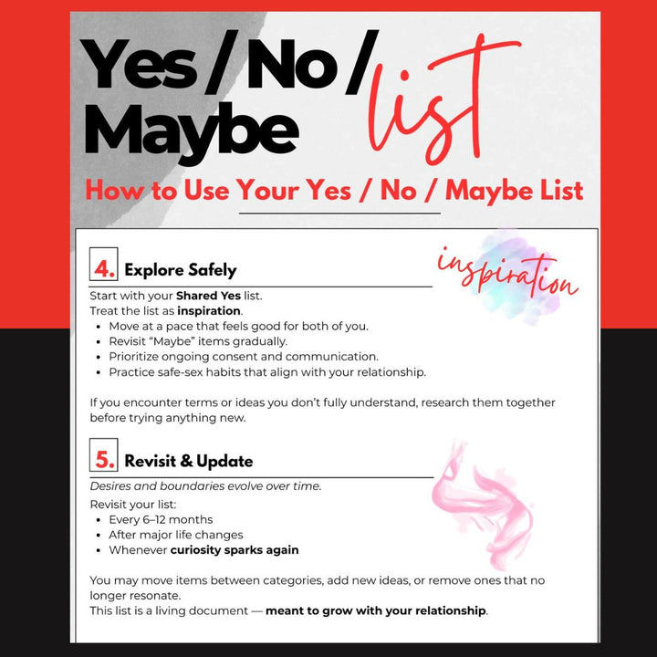 Yes No Maybe list rules OpenMityRomance