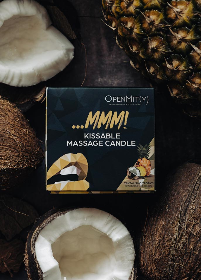 Kissable massage candle for loving couples