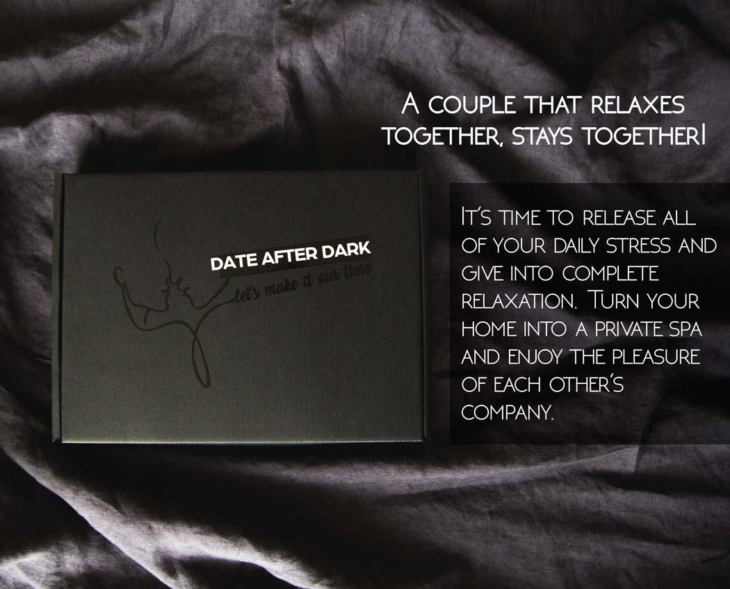 Date night box for couples "Date After Dark" with SPA kit