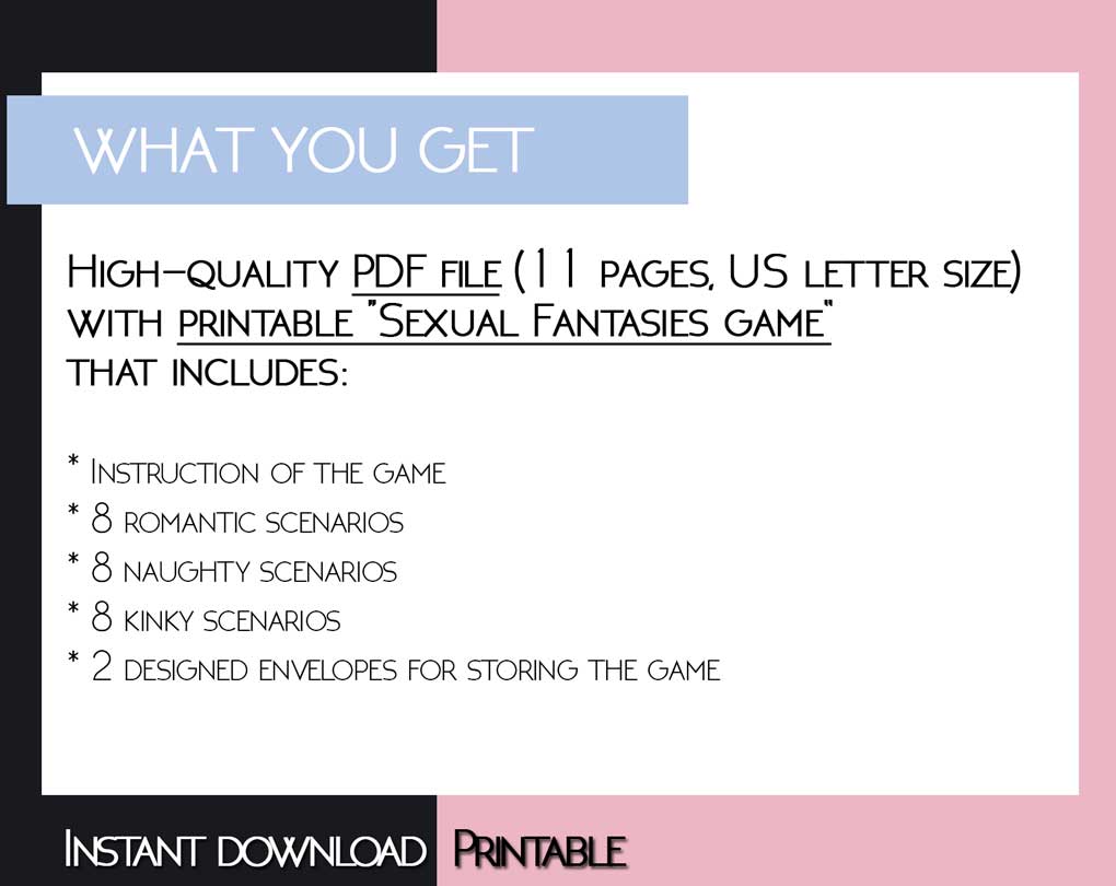 Printable fantasy scenarios game 
