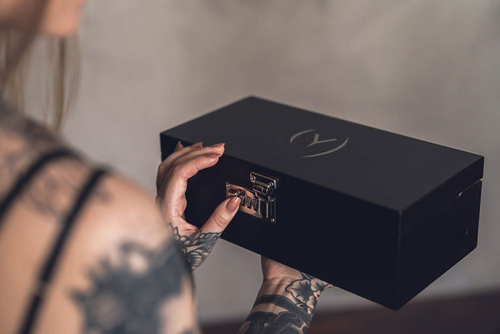 Small wooden box with lock code lock